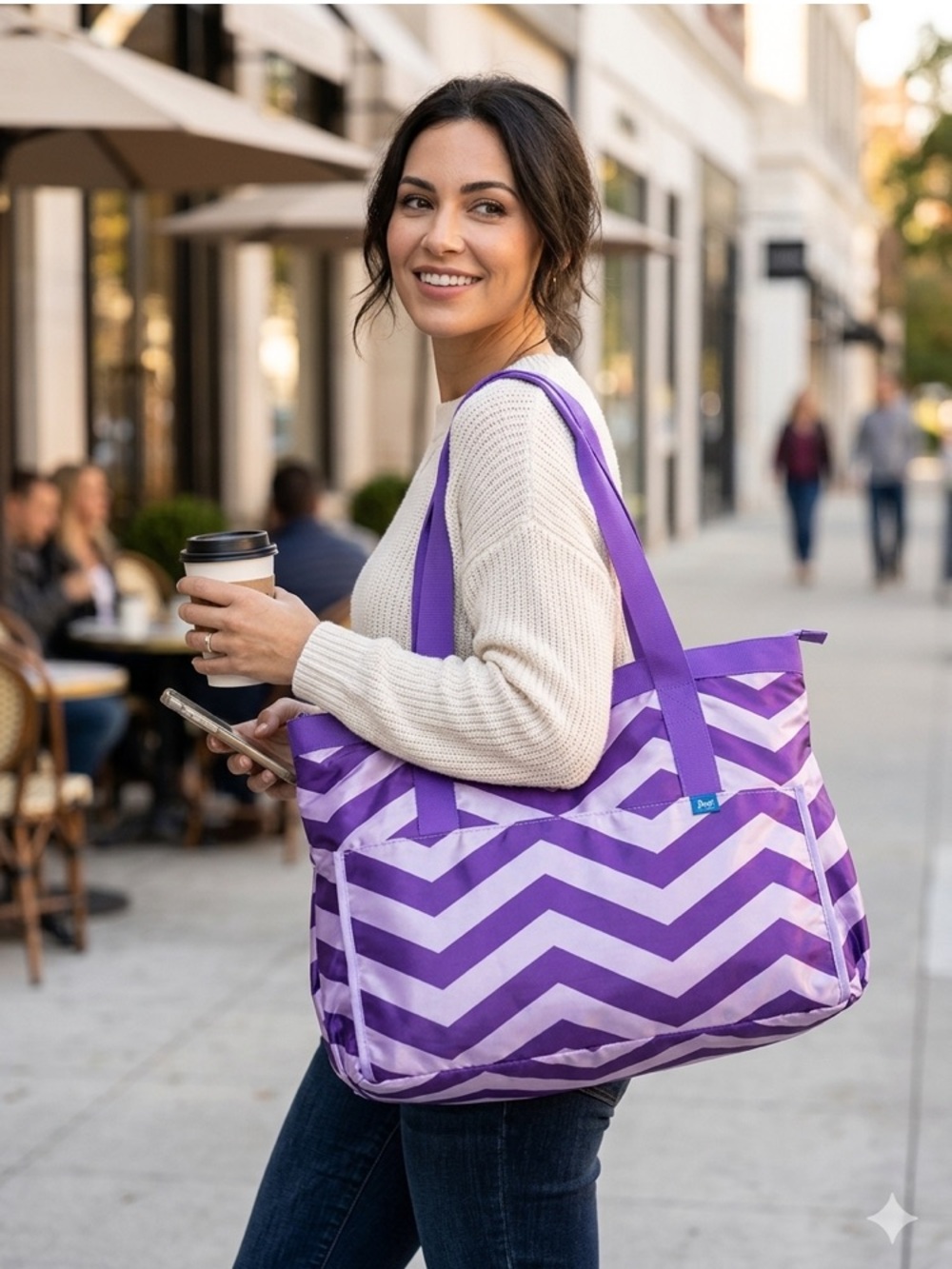 Yoga Lotus Purple and Pink Tote Bag with Spacious Design